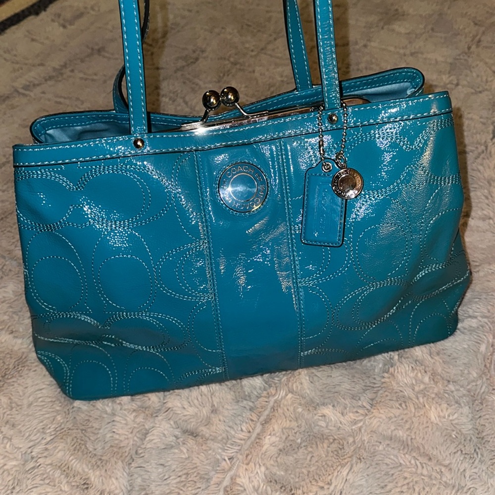 Coach Patent Kisslock Carryall NWOT